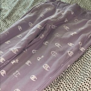 These are light purple joggers from champion